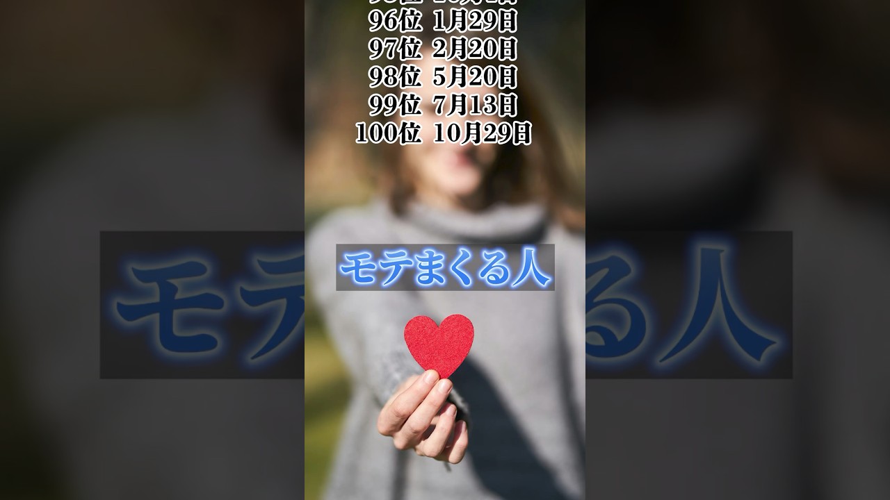 【モテまくる人】  #誕生日占いランキング #誕生日占いまとめ #誕生日占い相性　#誕生日占い🔮  #誕生日うらない #誕生日占い🔯  #horoscope
