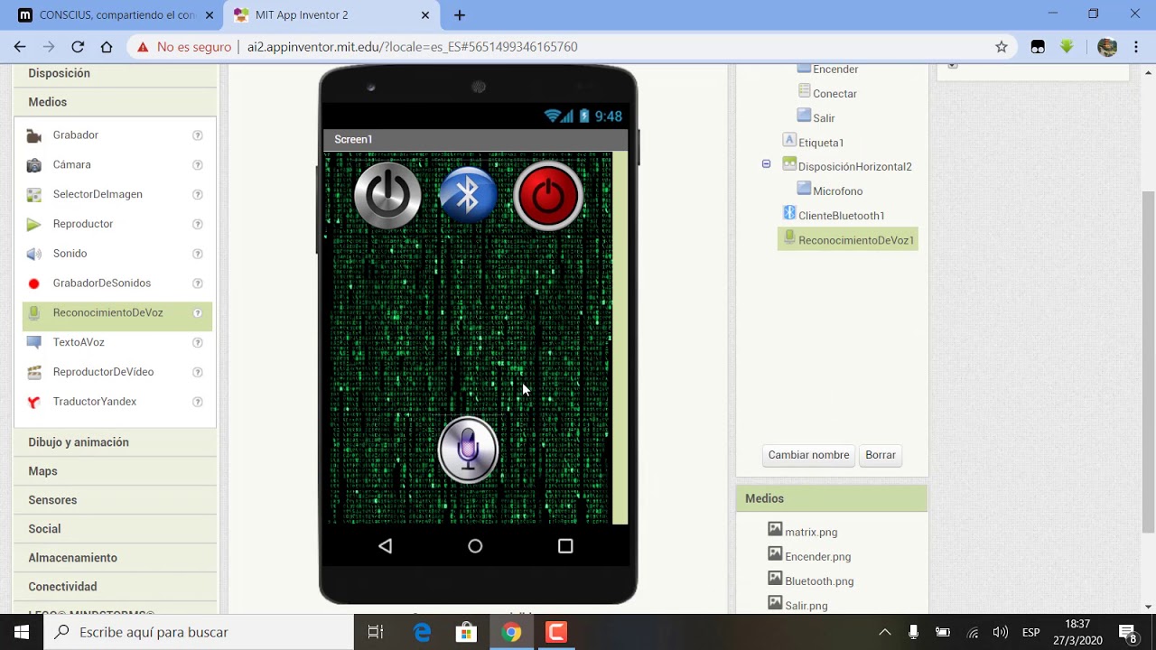 Arduino y App Inventor, vídeo 3: Control de pines digitales de Arduino por Comandos de Voz