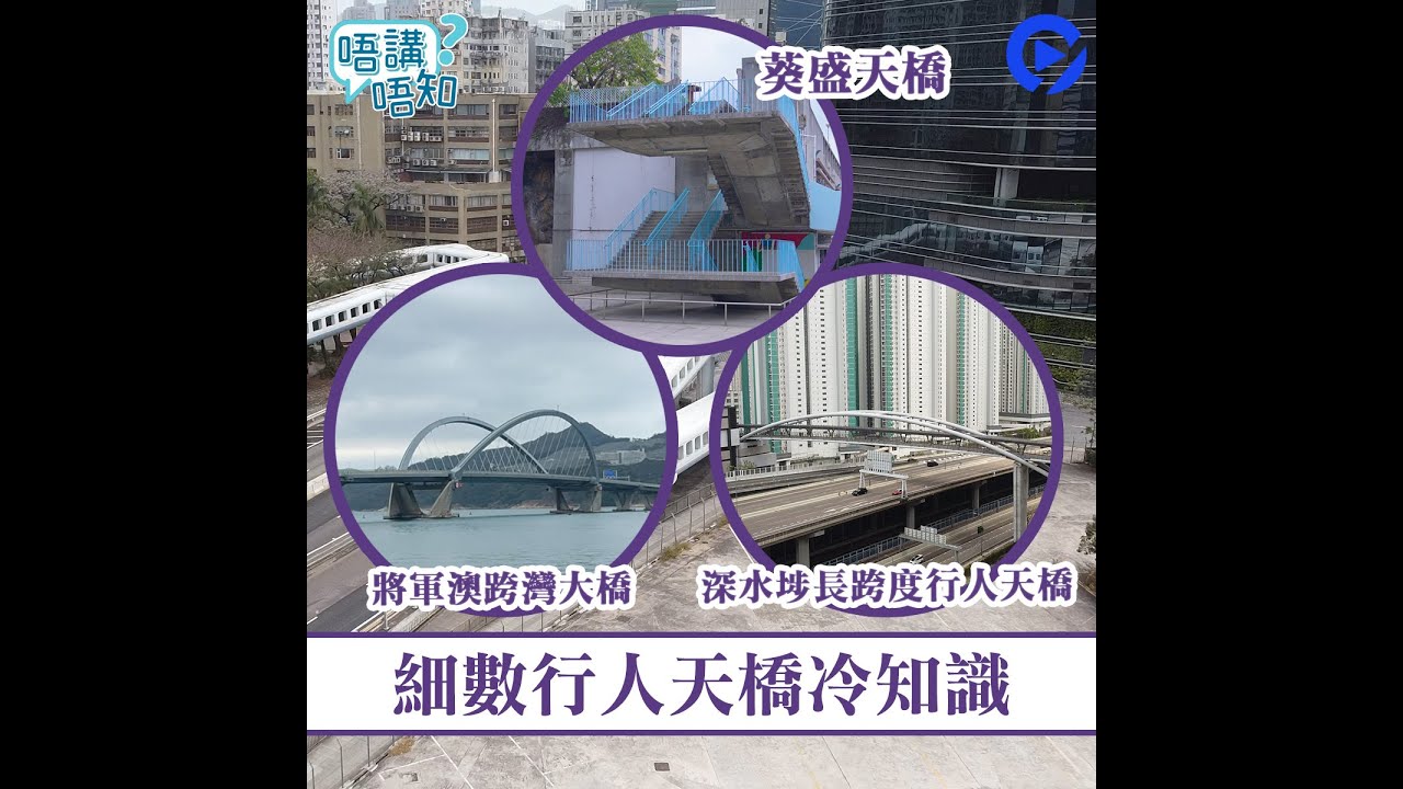 冷知識丨跨度最長行人天橋一晚建成？跨灣大橋遇上強風就封橋？丨志明橋丨葵涌粉虹橋丨跨灣大橋丨葵盛空中天橋