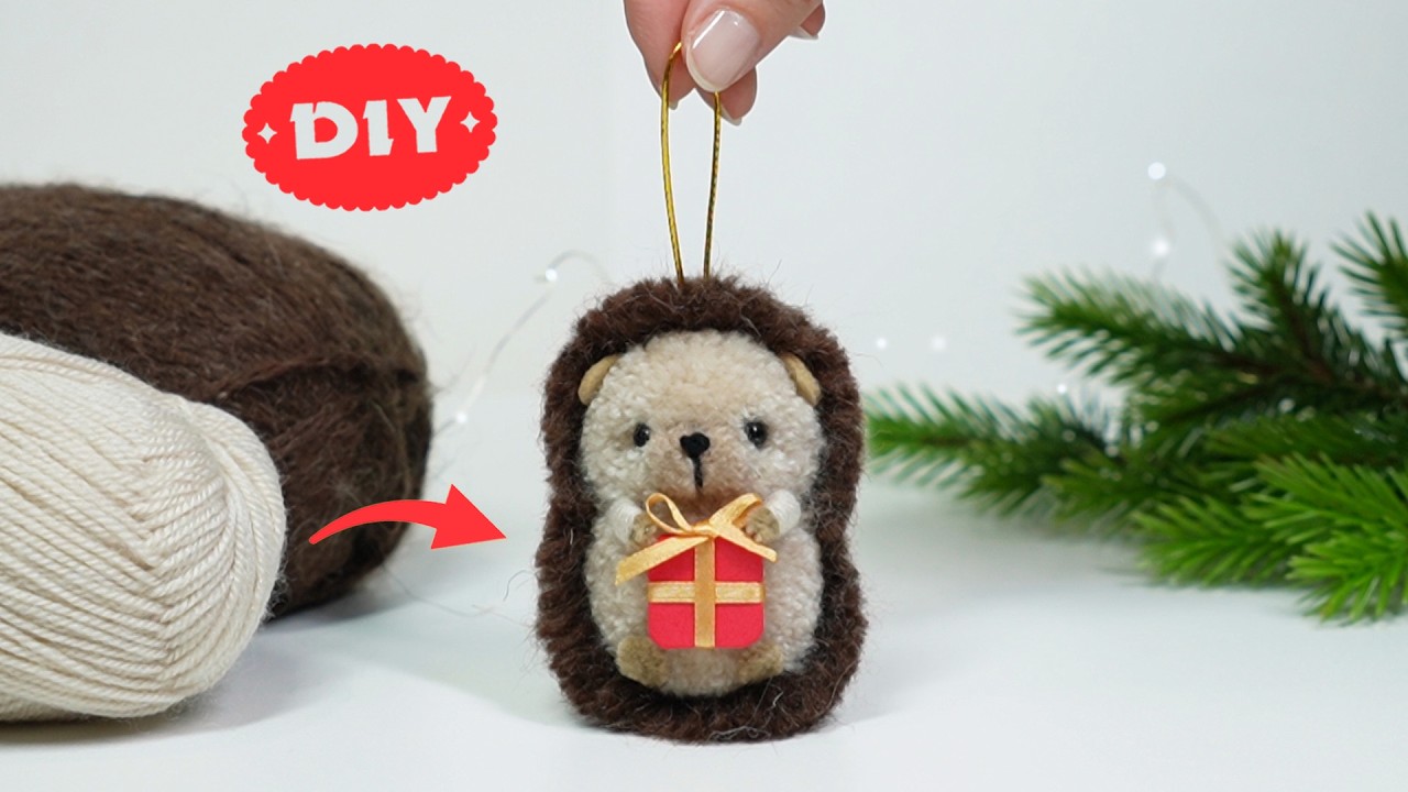 🦔 Ёжик Пом Пом Своими Руками 🧶 Как Сделать Ёжика из Пряжи 🦔