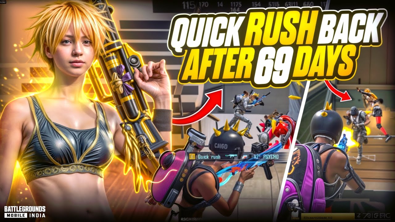 Quick Rush is Back With Deadly Clutches | Fastest 5 Finger 1v4 Clutches in BGMI - PUBG mobile