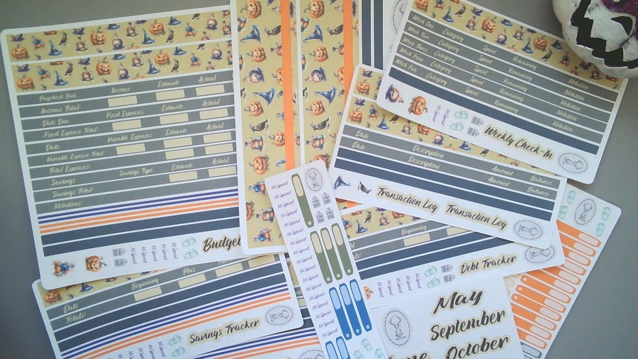 New Release! Budget Sticker! | Halloween Theme| Mock Budget Set Up | VanLilys Stickers