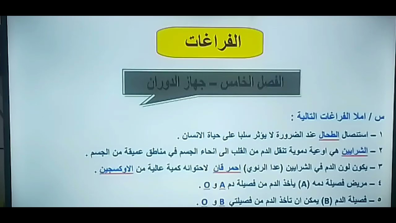 جميع فراغات الاحياء ثالث متوسط جميع الفصول