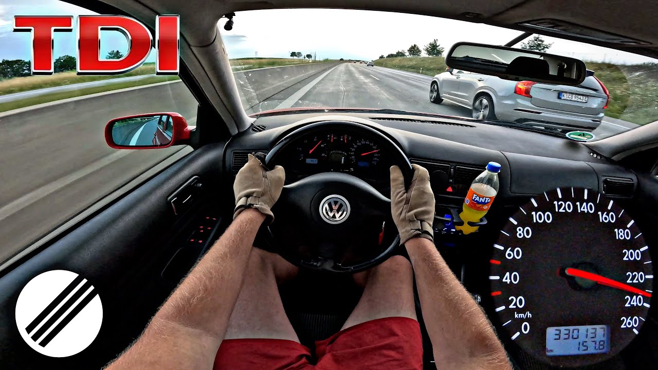 VW Golf IV 1.9 TDI 150HP TOP SPEED DRIVE ON GERMAN AUTOBAHN 🏎
