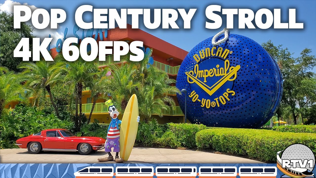 Disney's Pop Century Resort - Relaxing Stroll - 4K 60fps - Walt Disney World