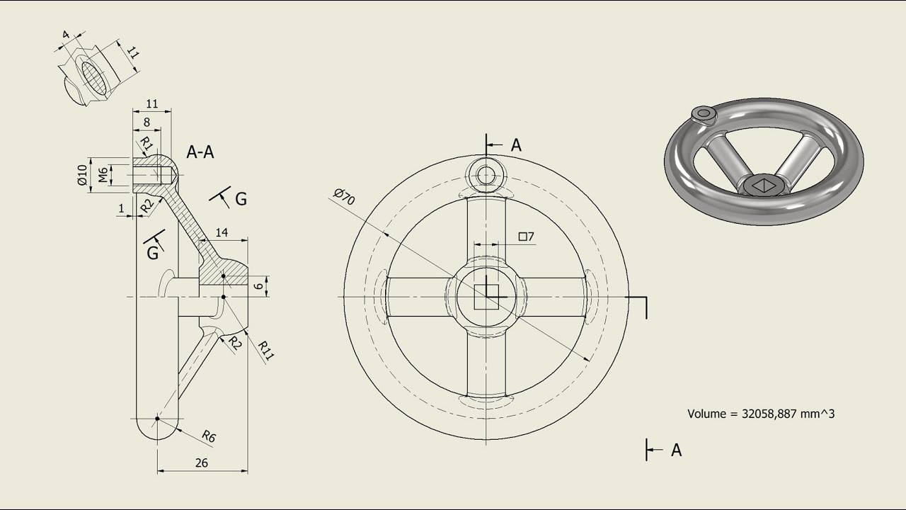 Tutorial Inventor - 289 HAND WHEEL