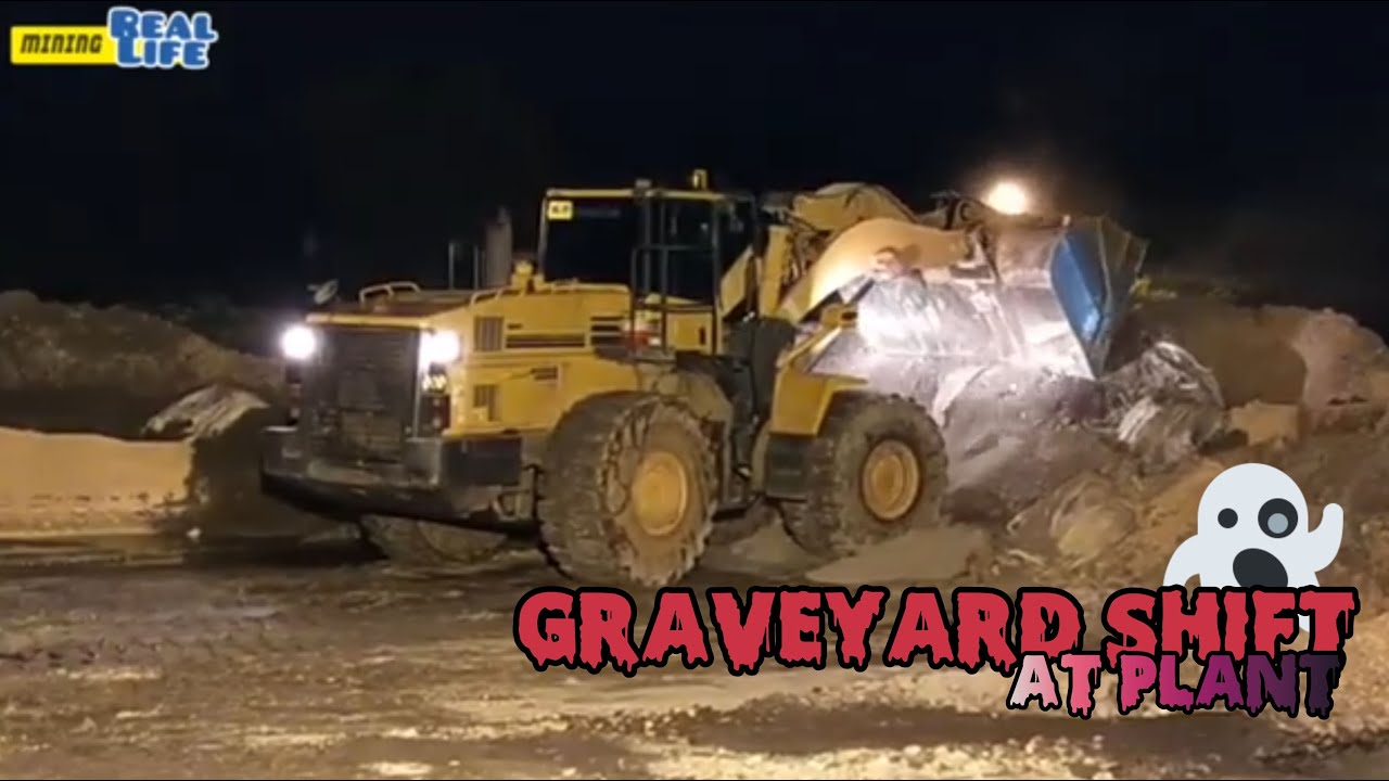 Loader Dump Truck and Excavator are working at Grave Yard Shift