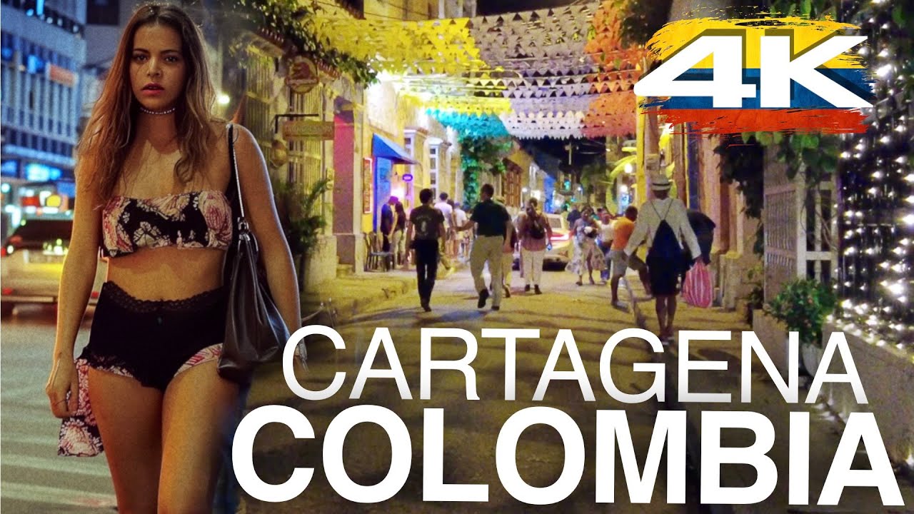 Colombia. Cartagena. 4K Walk at Night 🇨🇴