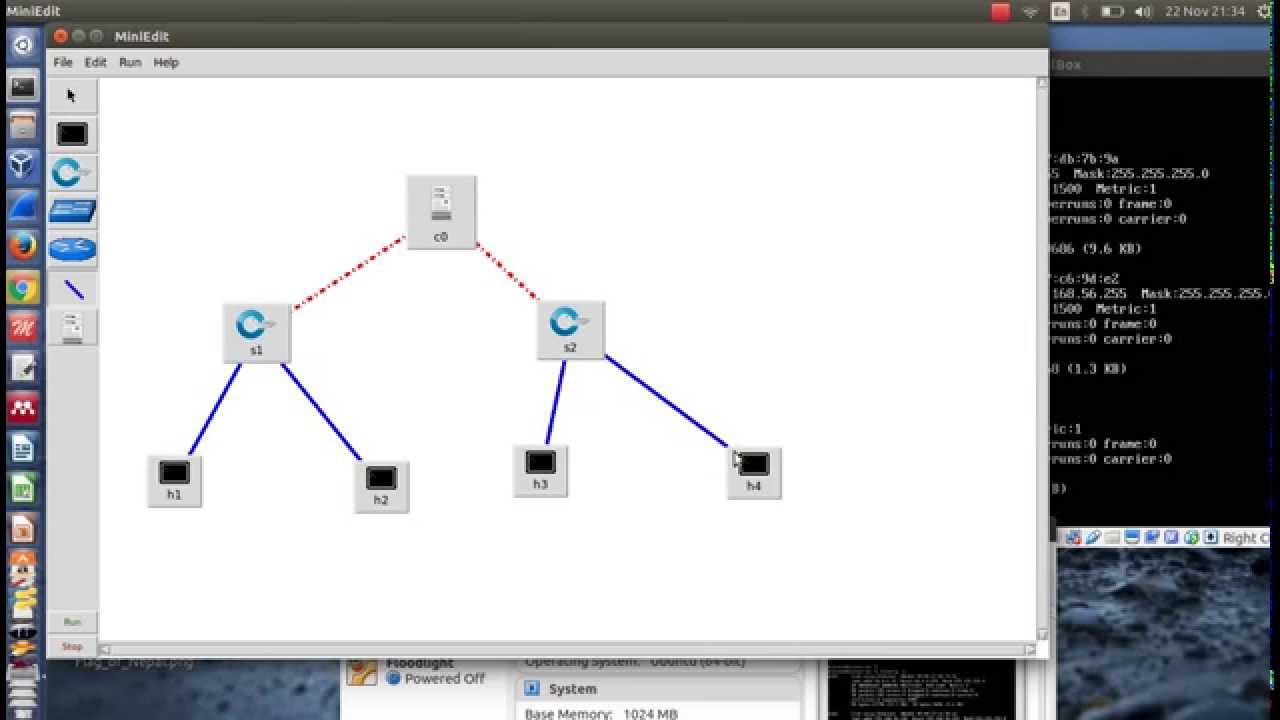 Running miniedit when mininet is installed in VM