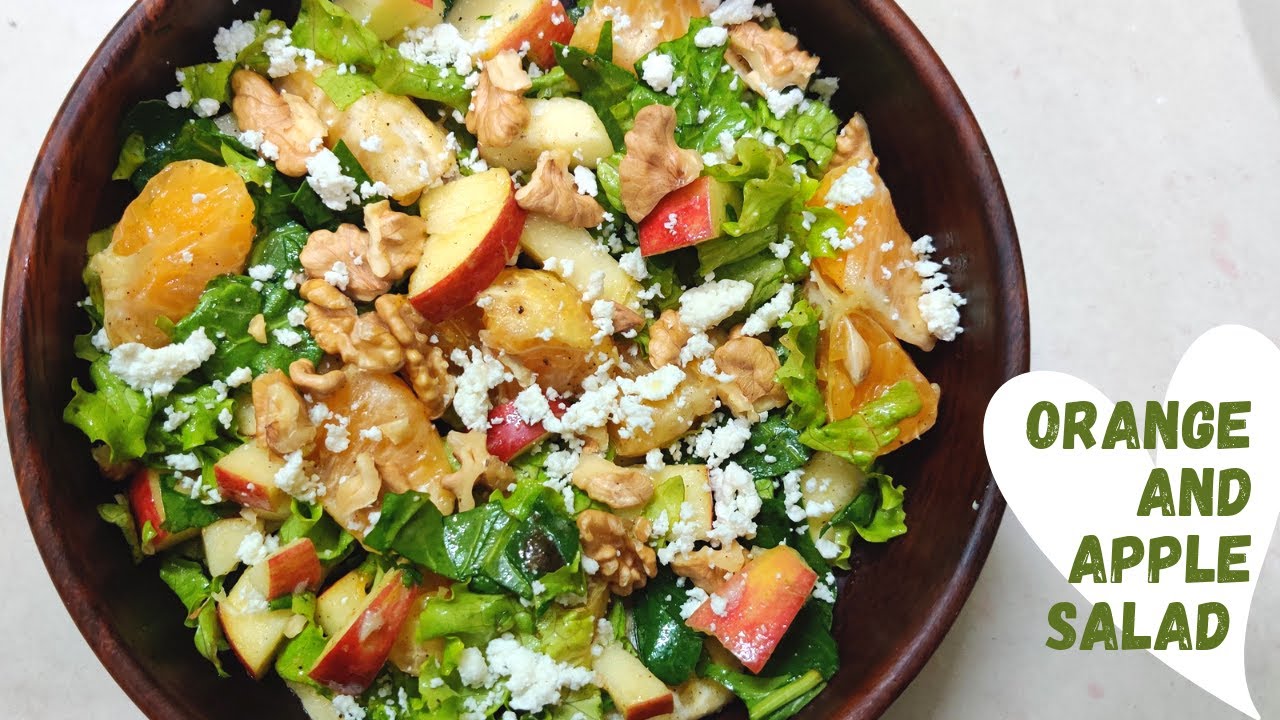 ORANGE AND APPLE SALAD RECIPE | ORANGE SALAD DRESSING | HEALTHY RECIPES  