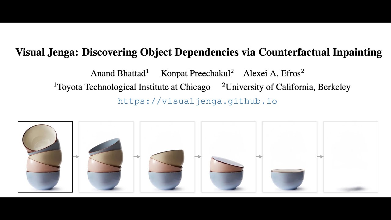 Visual Jenga: Discovering Object Dependencies via Counterfactual Inpainting
