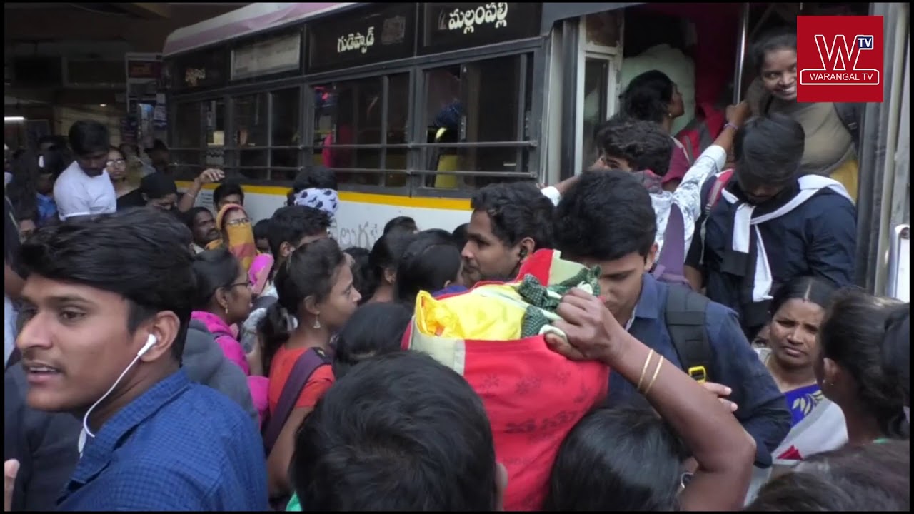Sankranti Rush Chokes Bus, Rail Stations - Warangal TV