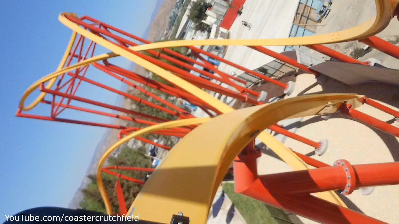 Wonder Woman Flight of Courage Front Row (HD POV) Six Flags Magic Mountain