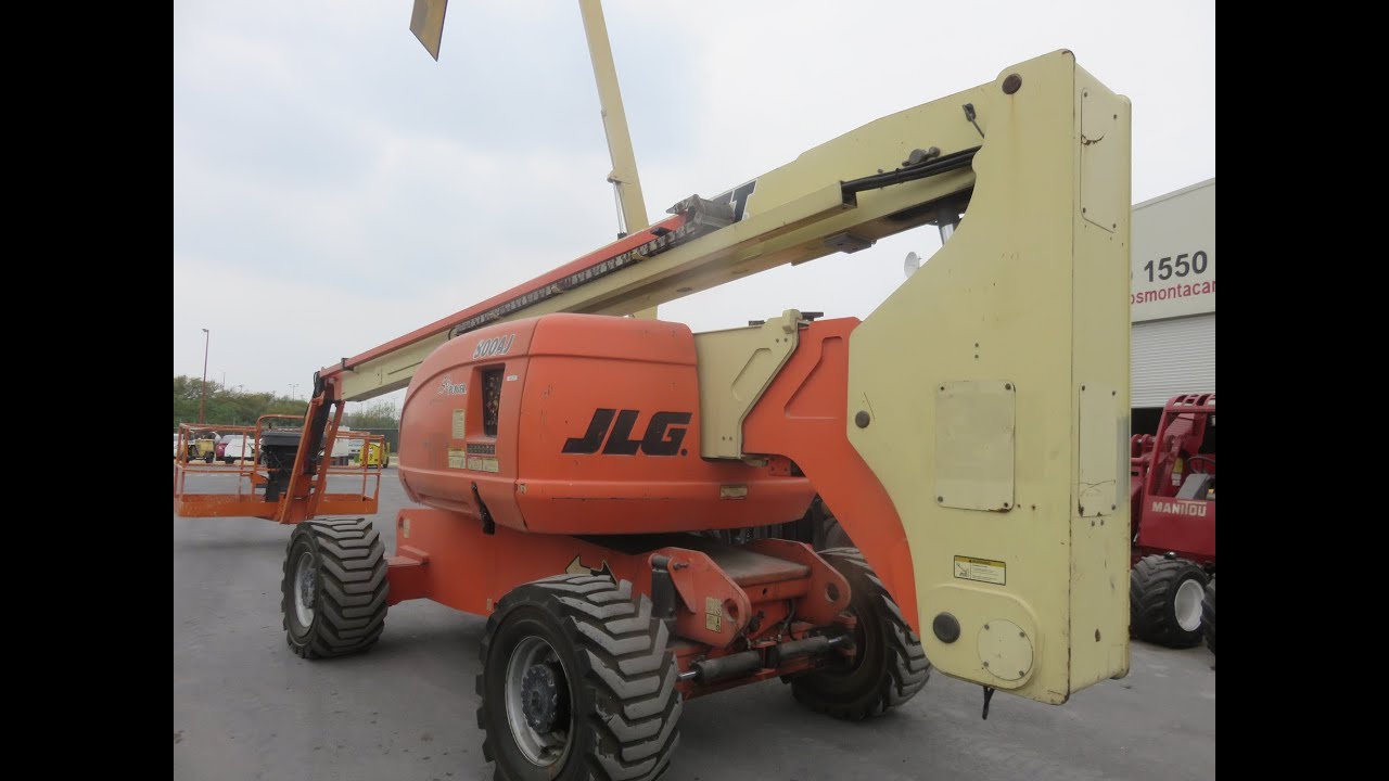 Como Operar o Manejar Plataforma Articulada Marca JLG Modelo 800AJ Diesel de 1000 Libras Canastilla