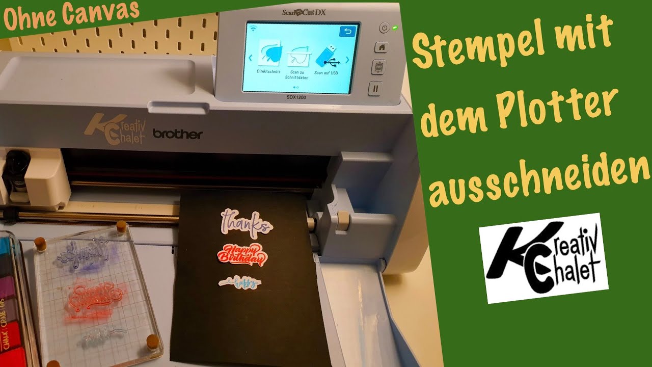 Stempel mit dem Plotter ausschneiden ohne Computer (mit weissem Rand)