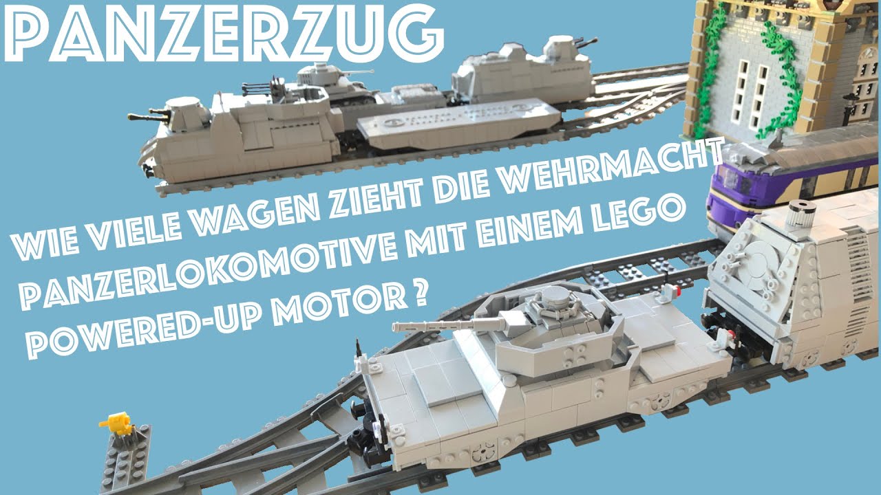 Panzerzug - Wie viele Waggons schafft er ? - Lego comp. Blue Brixx Wehrmacht Train