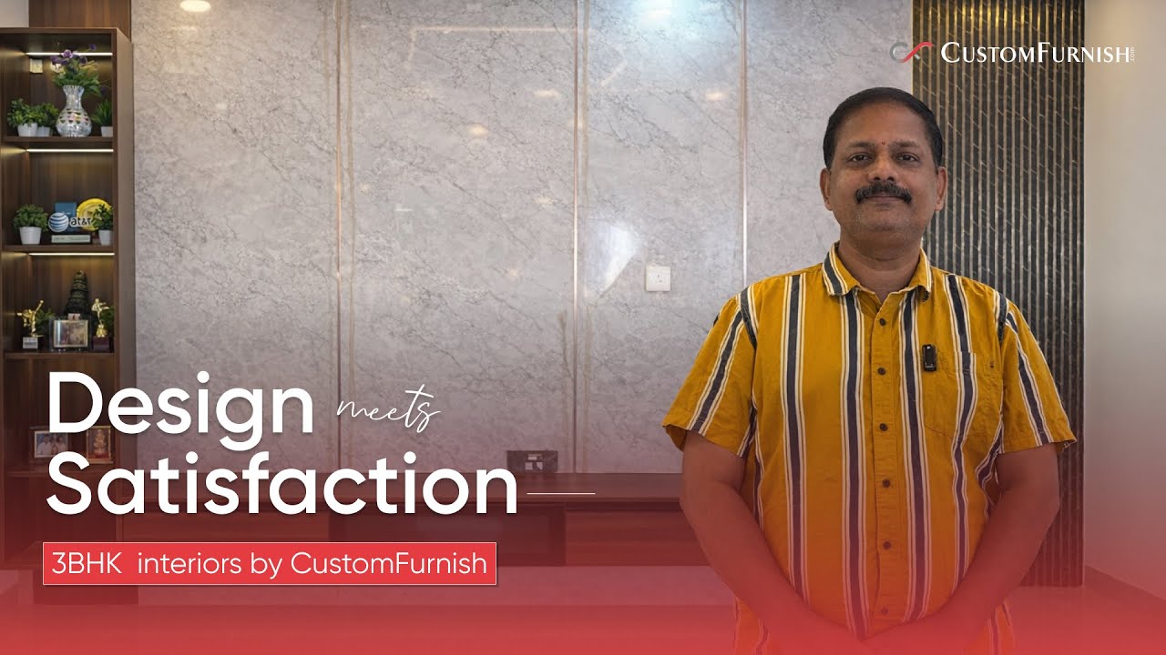 A Modern 3BHK Home Interior by CustomFurnish | Chandanagar