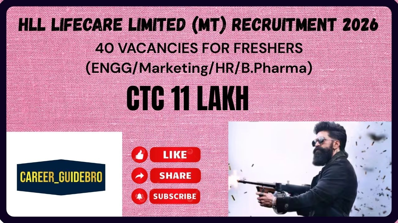 HLL LIFECARE LIMITED 2026 FOR FRESHERS  || APPLY NOW || NEW PSU JOB ALERT