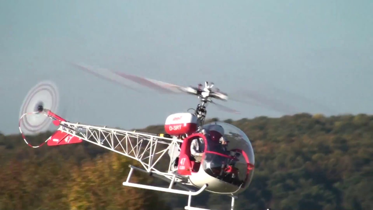 Bell 47 G3  Abschlussflug für Baubericht