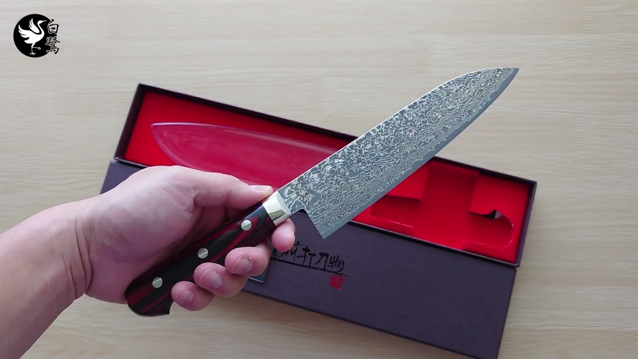 三徳包丁 加藤義実 VG-10 ダマスカス170㎜ | Yoshimi Kato Santoku Knife VG-10 Damascus 170mm