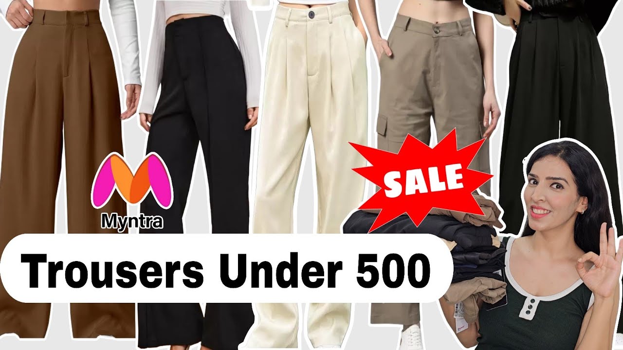 Myntra Trousers Haul Under 500 High Waisted Trousers For Women #myntra