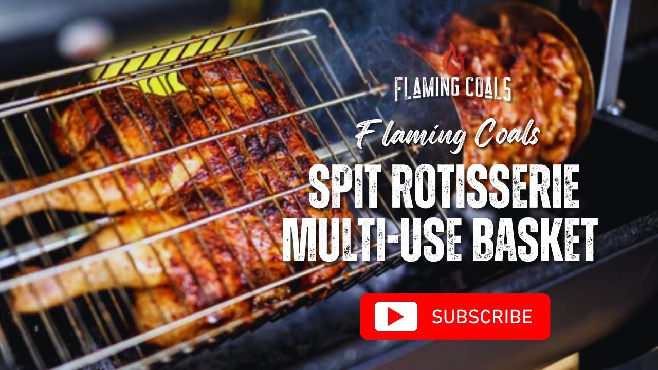 Flaming Coals Spit Rotisserie Multi-Use Basket