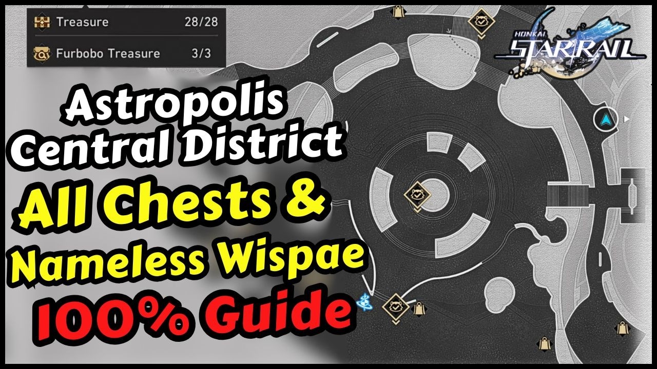 Honkai Star Rail Astropolis Central District All Chest Location & Nameless Wispae & Furbobo Treasure