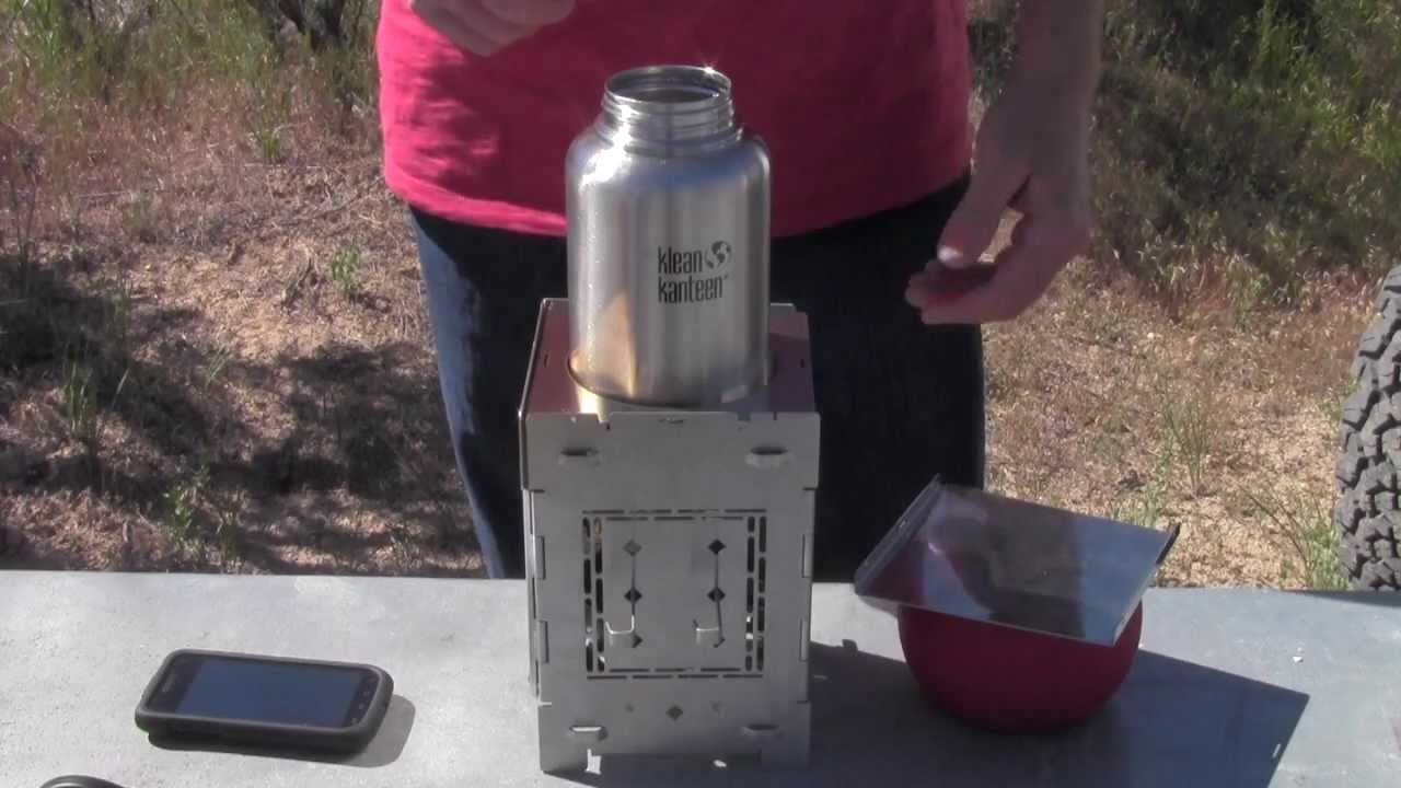 Klean Kanteen Wide Mouth 40 oz. / Folding Firebox Boil Test & Breakfast in Silicone Bowl Set.