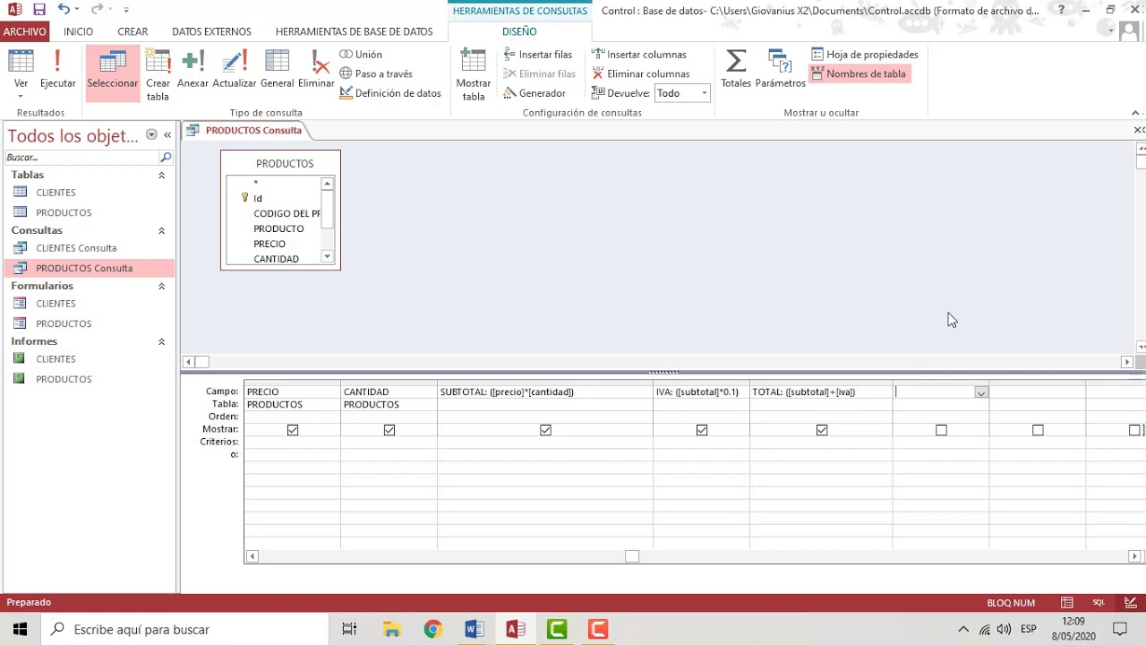 Crear Fórmulas en Access