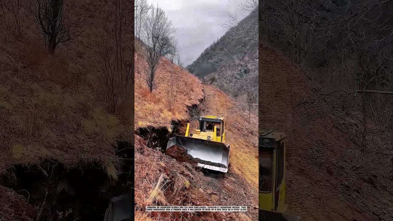 Farmer Clears a Path on a Mountain Slope with a Bulldozer for New Land! #agriculturalinnovation