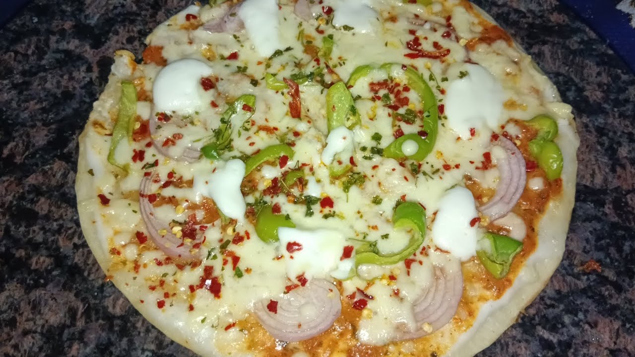 Pizza recipe without yeast or oven|veg pizza recipe|kadai pizza recipe|❤️ pizza recipe at home|✨....