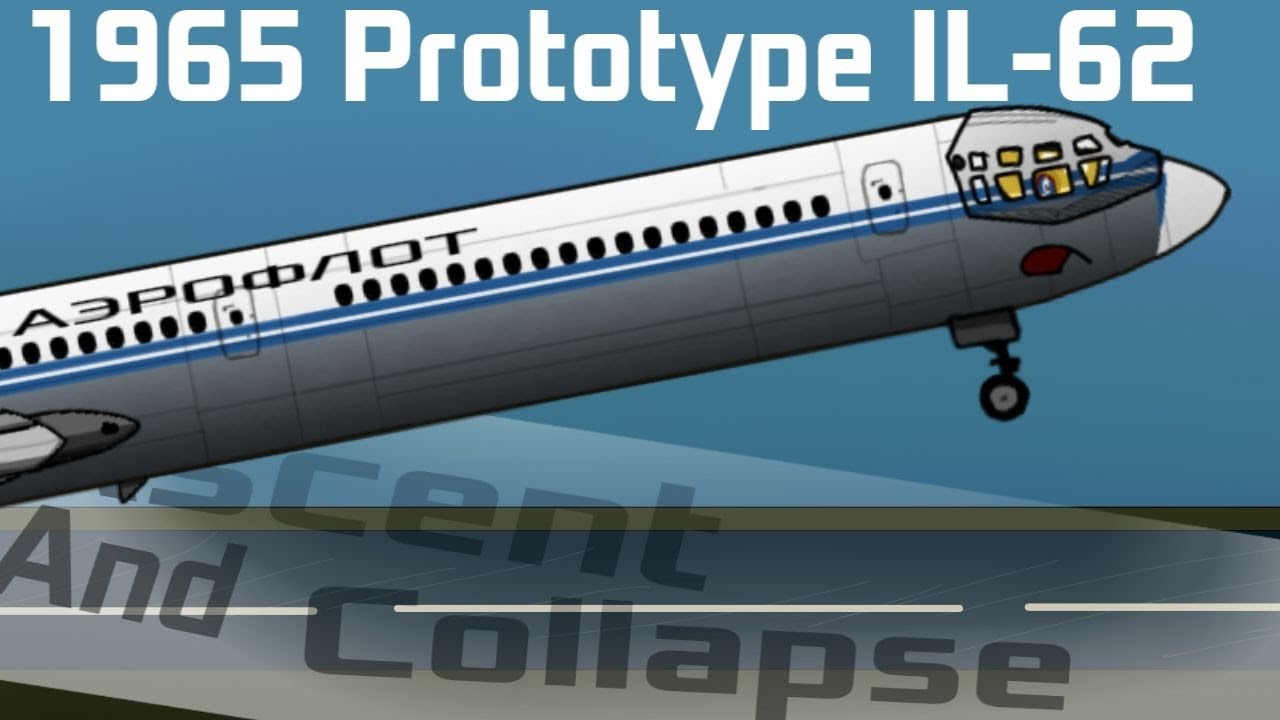 1965 Ramenskoye Prototype IL-62 crash animation Ascent And Collapse