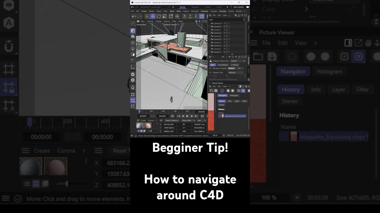 How to navigate around your models in Cinema 4d. #cinema4d #c4d #c4dtutorial #3ddesign #beginners