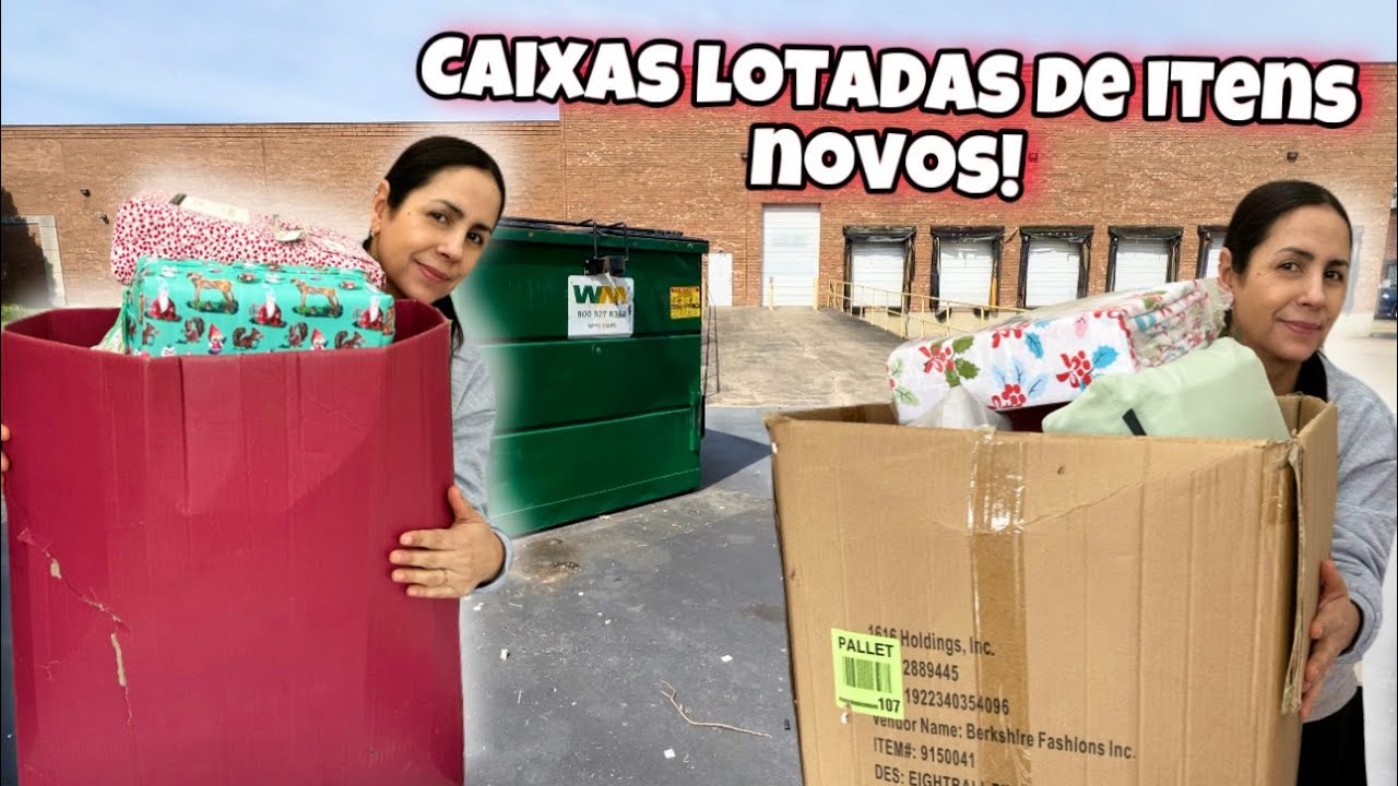 Caixas lotadas de itens novos no lixo dos Estados Unidos!🇺🇸