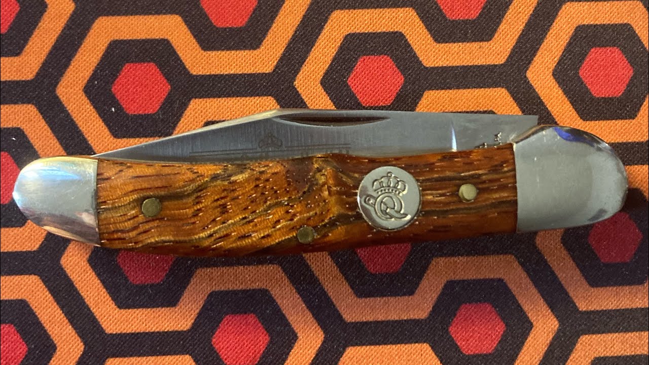 Queen Cutlery Company #41 Copperhead Curly Zebra African Hardwood Pocket Knife