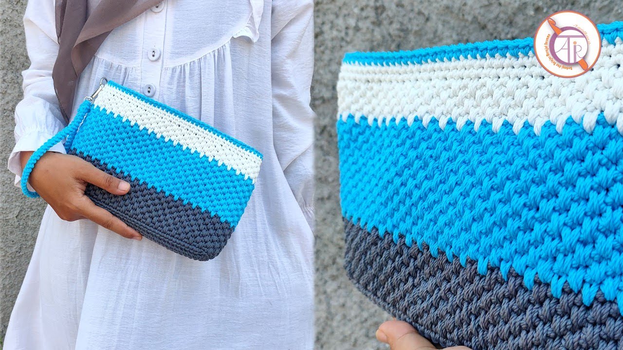 Crochet || Model Dompet Rajut Terbaru || Dompet Rajut Motif Spike #crochet #dompetrajut