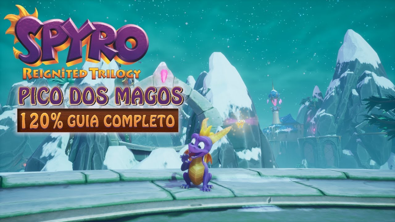 Spyro The Dragon 120% - PICO DOS MAGOS (WIZARD PEAK) Todos os Diamantes, Dragões e Ovos
