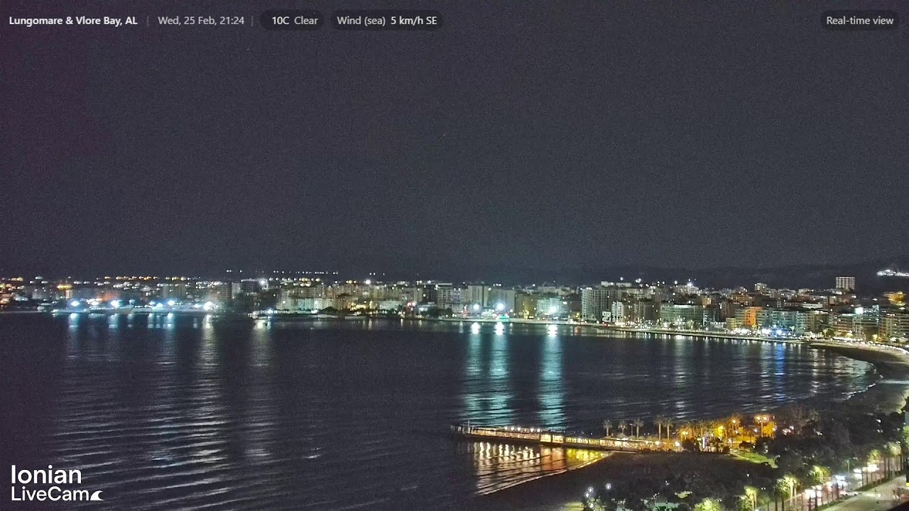 Vlora Live  🌊 Real-Time Sea & City