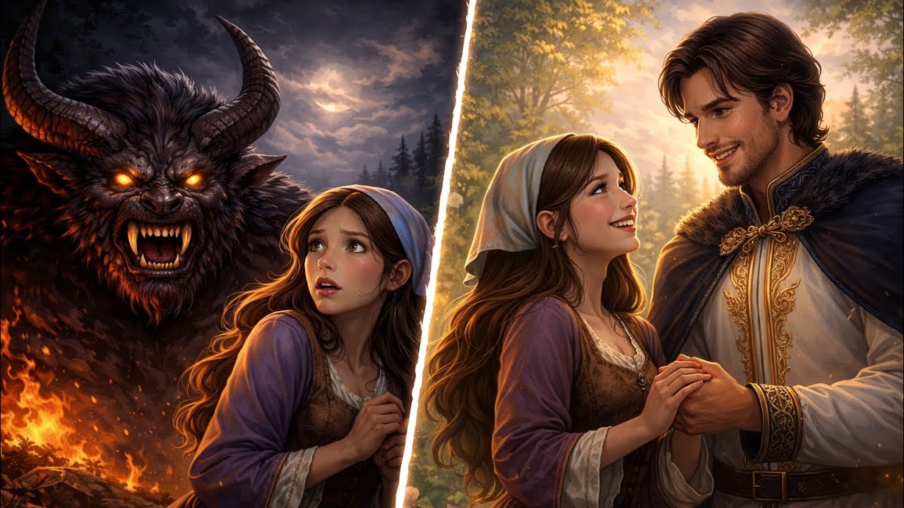 😨 دختری که پدرش او را به یک هیولا داد… اما  اتفاق عجیبی افتاد! 👹😱✨. داستان# افسانه ی#قصه# افغانستان#