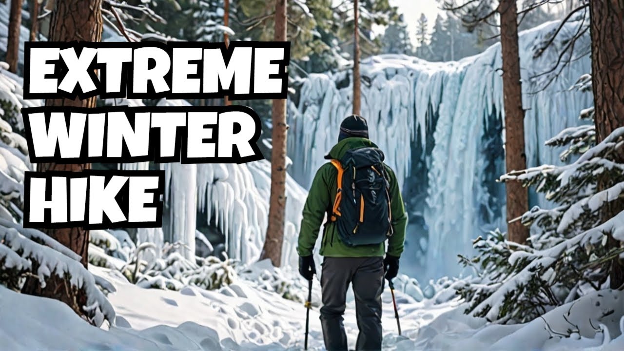 Extreme Winter Hiking in Northern Ontario, (Duchesnay Falls)
