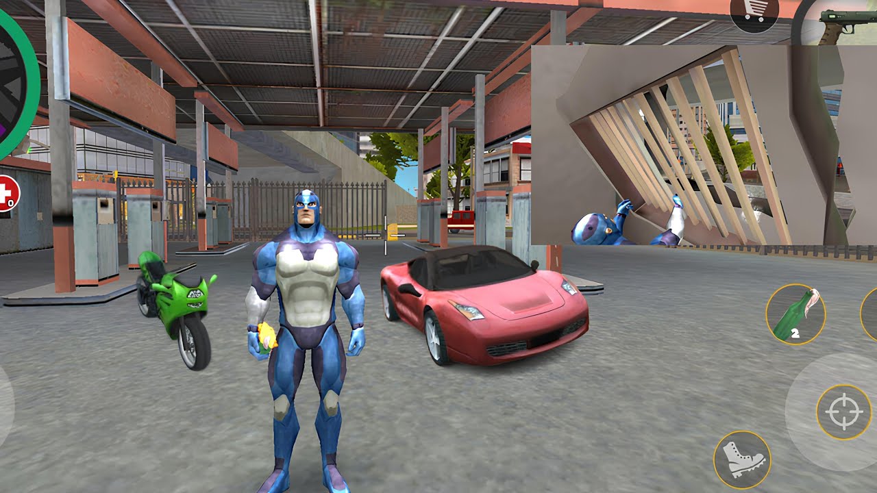 Rope hero 2 de ücretsiz en hızlı araba ve motoru aldım ve benzinliği yaktım