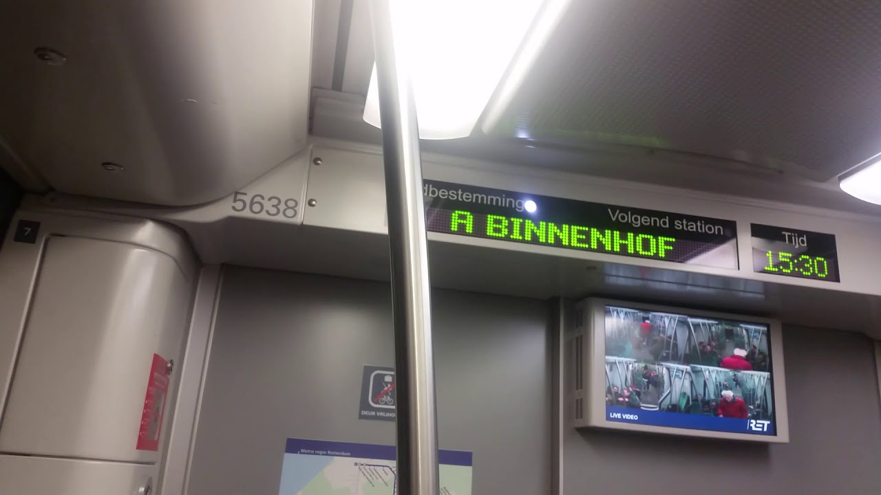 RET Metrolijn A Schiedam Centrum - Binnenhof Metro type SG3 5638
