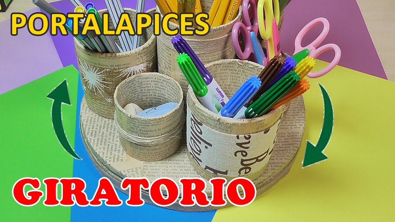 Organizador giratorio hecho con cartón. DIY Manualidades con cartón