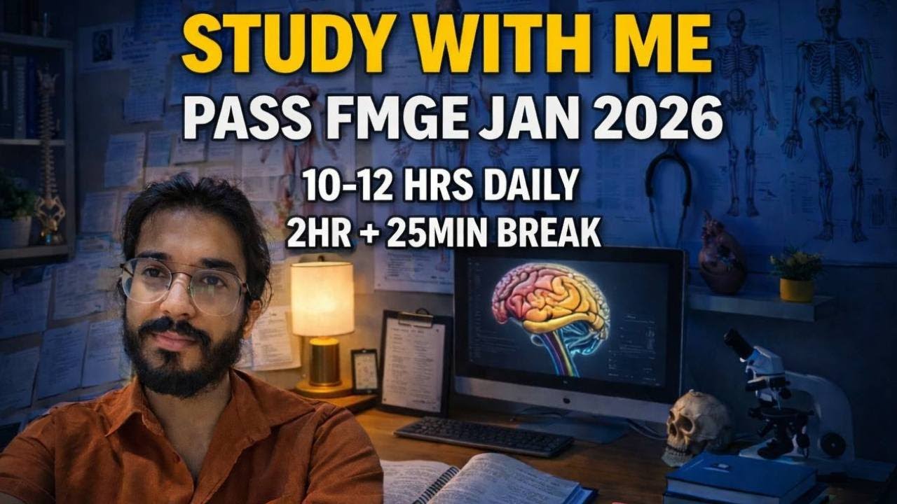 FMGE PASS ✅ LIVE STUDY WITH ME 🔴- 180 MIN | 30 Min BREAK POMODORO CHAT IN BREAK ONLY📈