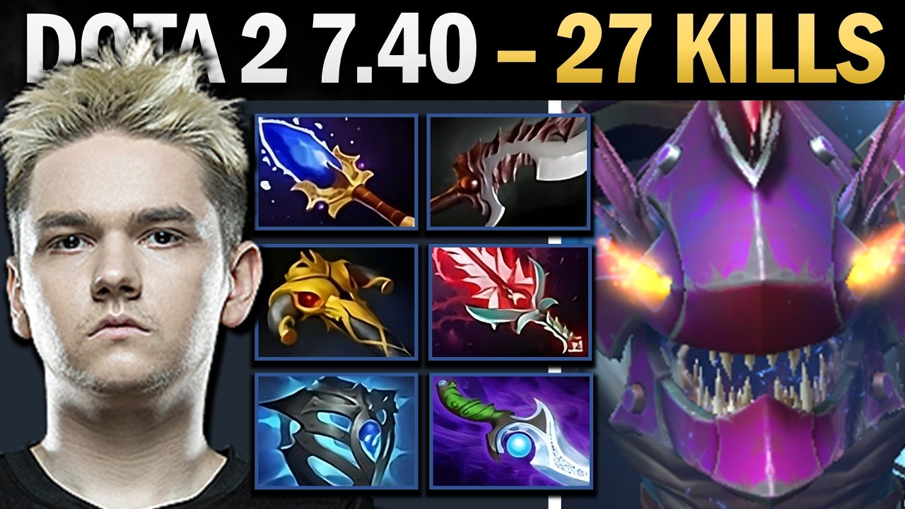 Slark Pro Carry с 27 убийствами и Rattlecage — геймплей Dota 2