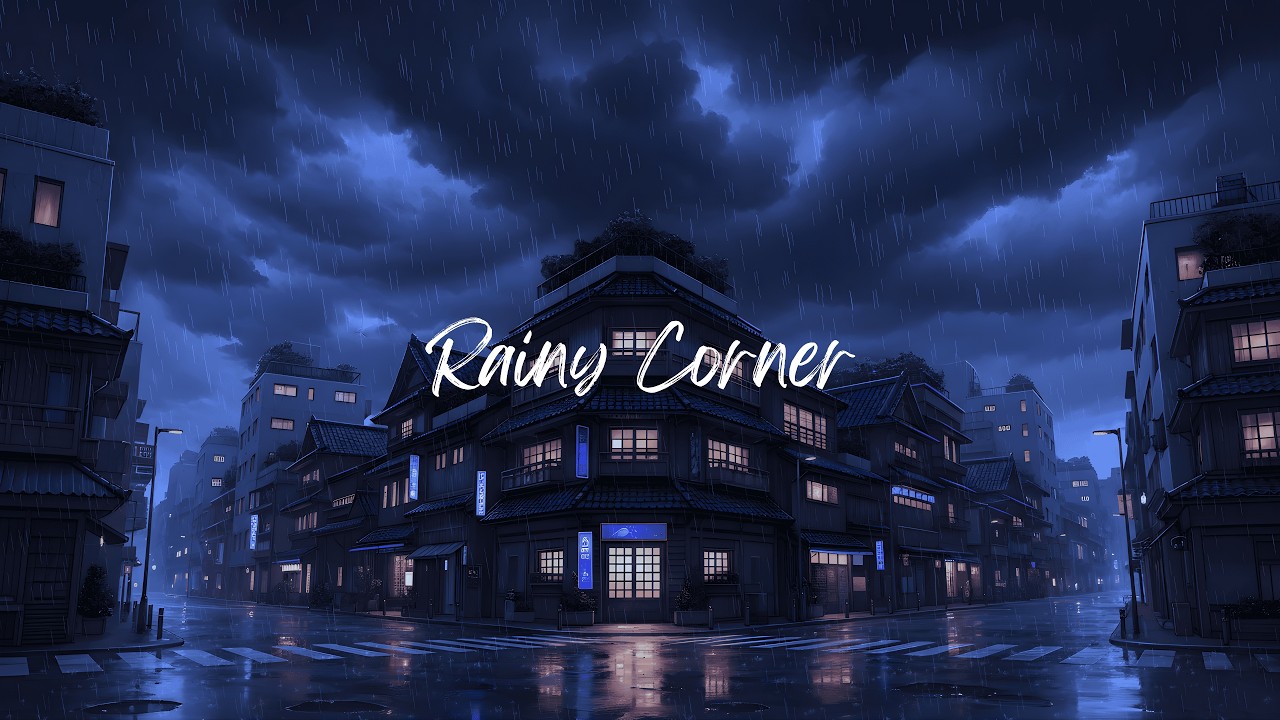 Rainy Night at the Corner Street 🌧️ Calm Lofi for Focus