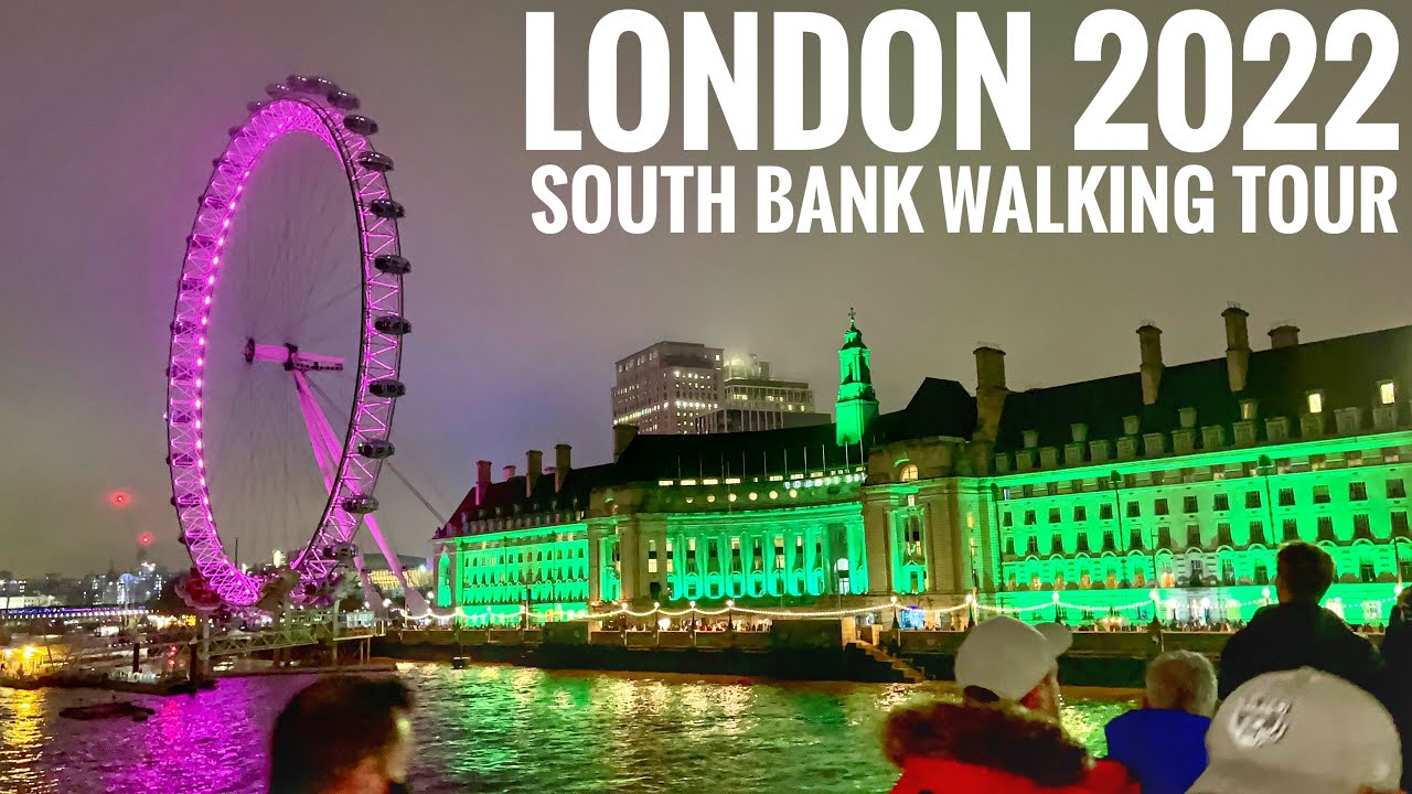 London Winter Riverside Walk 2022 | South Bank, London Eye to Westminster Bridge - Central London