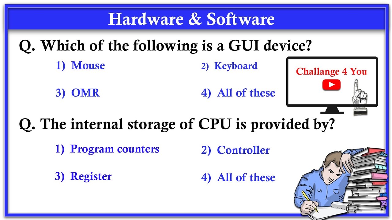 Top 100 Computer Hardware & Input-Output MCQs - Computer MCQ question with answers 