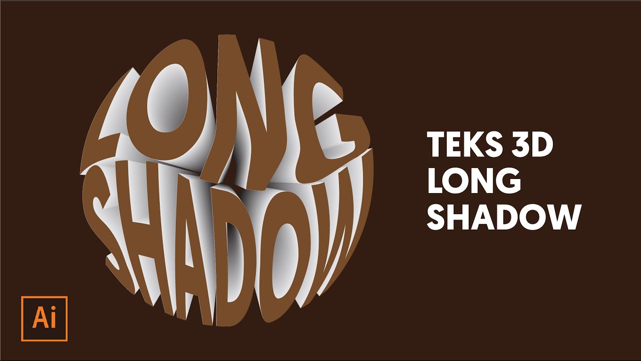 #62 Tutorial Illustrator | Cara Mudah Membuat Teks Long Shadow di Adobe Illustrator 2021