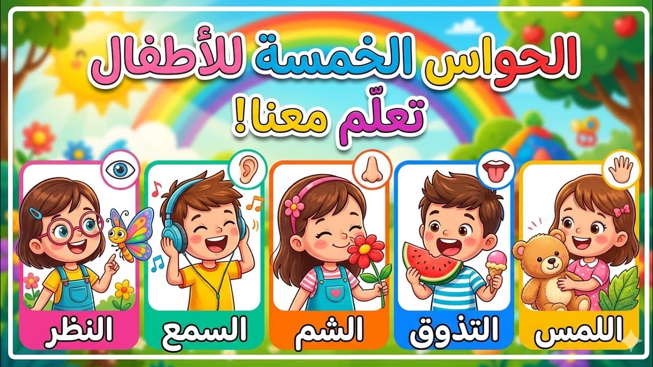 رحلة الحواس الخمس مع الأصدقاء المرحين 👂👀– فيديو تعليمي للأطفال